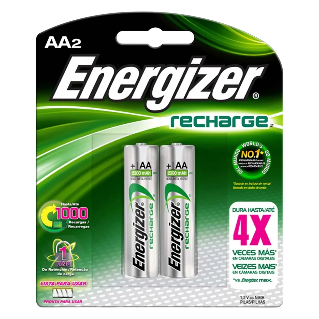PILA RECARGABLE AA ENERGYZER PAQ.2 lithio