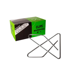 Caja de Clips Mariposa Alex (Acero Reforzado para Alta Resistencia) x 10 Unidades
