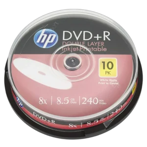 DVD+R DOBLE LECTURA HP 8X 8.5 GB (DVD+R doble capa, HP 8X, 8.5GB, disco grabable, almacenamiento óptico)