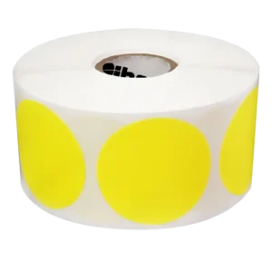 ETIQUETA ADHE CIRCULAR 25CM AMARILLO x 10000 uniaddes