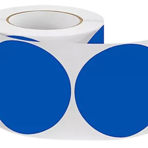 ETIQUETA ADHE CIRCULAR 25CM AZUL ELECTRICO x1000 unidades