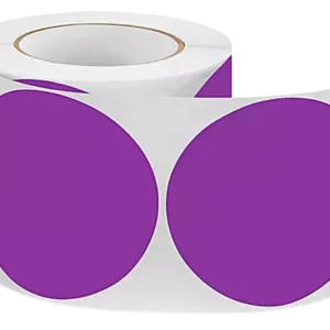 ETIQUETA ADHE CIRCULAR 25CM MORADO x1000 unidades