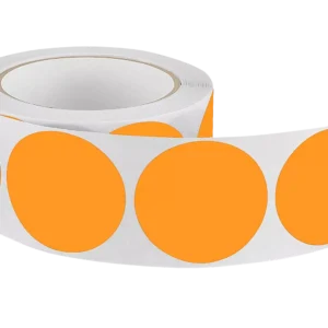 ETIQUETA ADHE CIRCULAR 25CM NARANJA x 10000 uniaddes