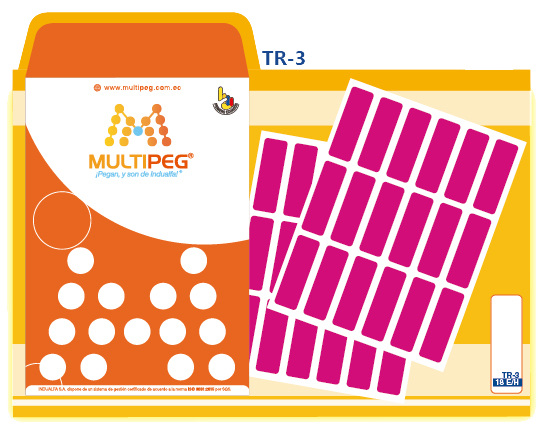ETIQUETAS MULTIPEG T3 VARIOS COLORES X 10 UNIDADES