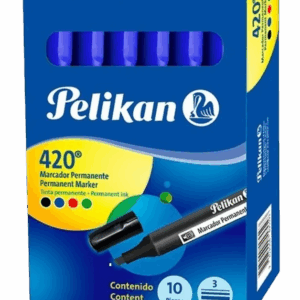 Marcador Permanente Pelikan 420 Azul (Paquete de 10 Unidades)