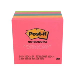 POST IT 654 3X3 VARIOS COLORES 3M PAQ.5