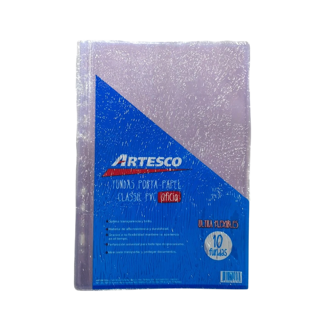 PROTECTOR DE HOJA ARTESCO TA4 GRUESA (protector hojas tamaño A4, fundas plásticas gruesas, Artesco TA4)