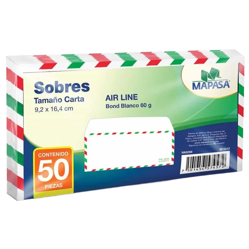 Sobres Bond Aéreo X 10 UNIDADES