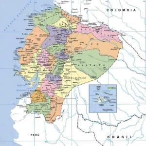 MAPA POLÍTICO DEL ECUADOR 198x681 cm (mapa Ecuador grande, mapa político pared, mapa educativo gigante, 198x681 cm)