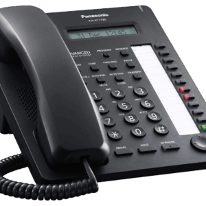 Teléfono ejecutivo Panasonic KX-AT7730 con pantalla LCD, manos libres, 12 botones programables y puerto para auriculares