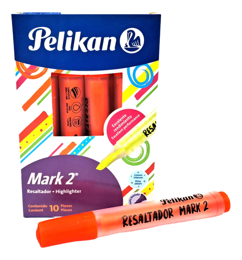 RESALTADORES COLOR NARANJA PELIKAN x 10 uniades